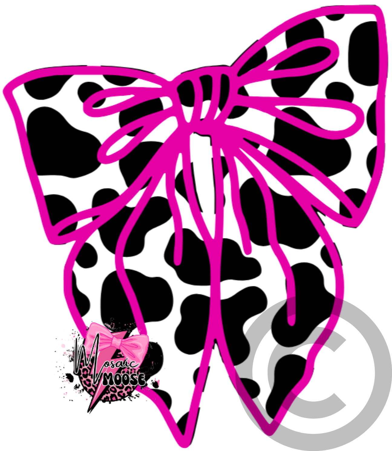 Slouchy Bow-Cow Print Pink