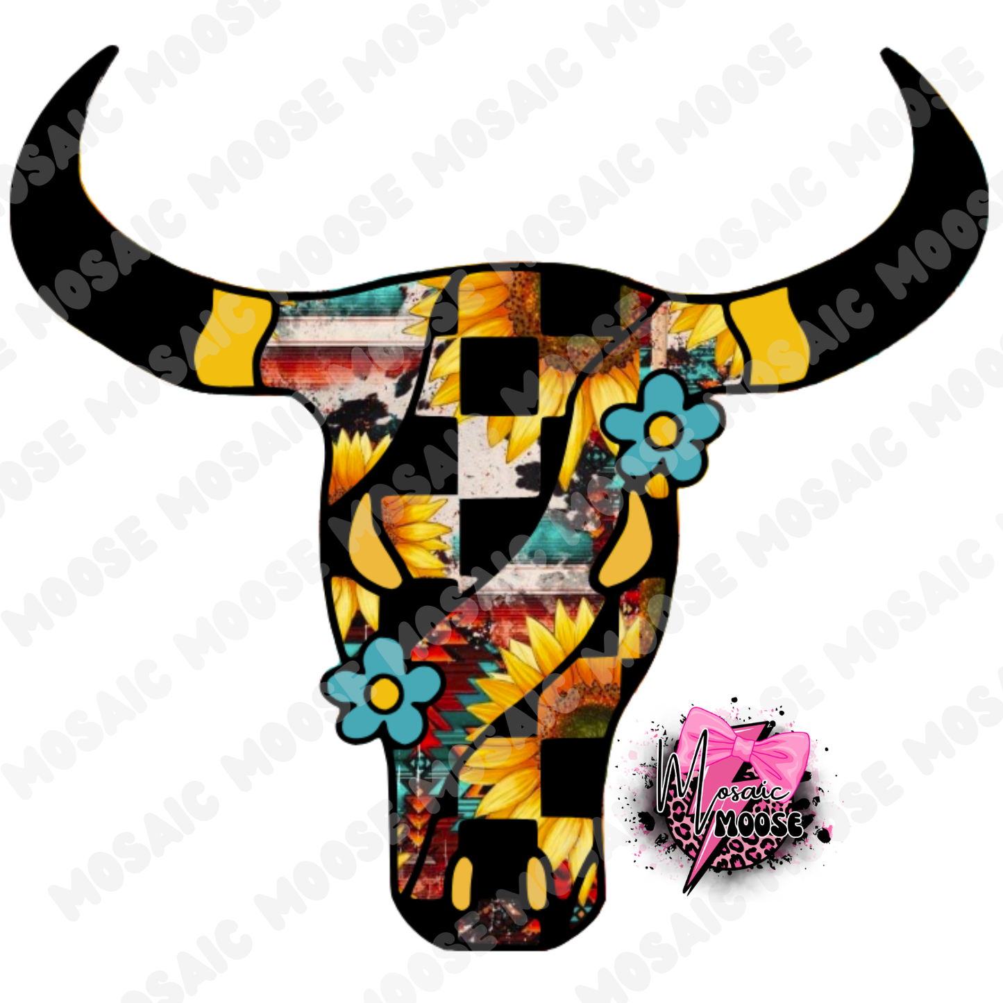Retro Checkered Bull-12
