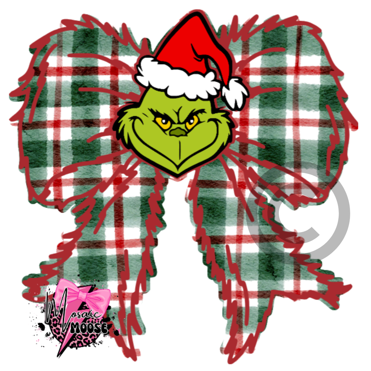 Mean One Bow With Face (Big Plaid)