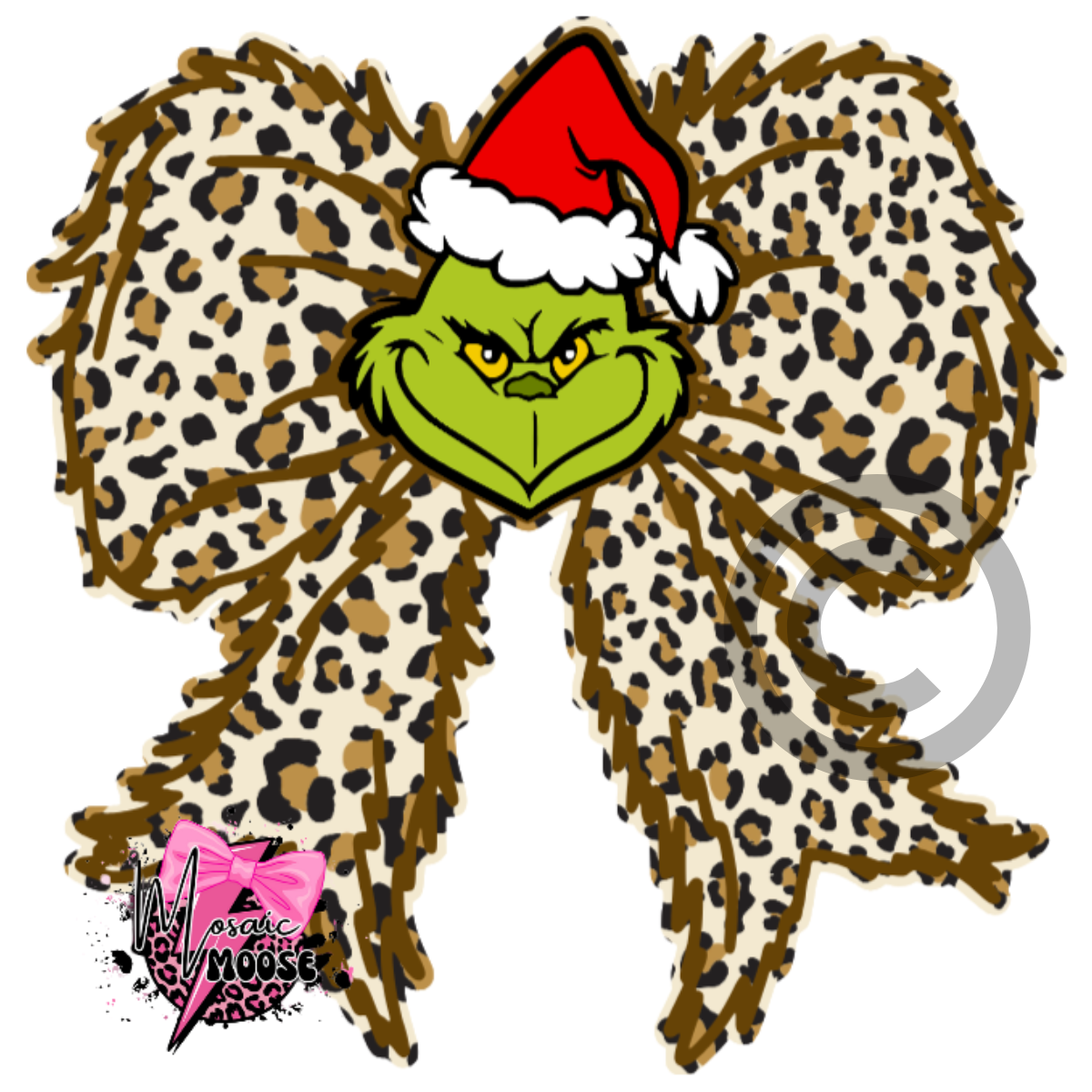 Mean One Bow With Face (Leopard)