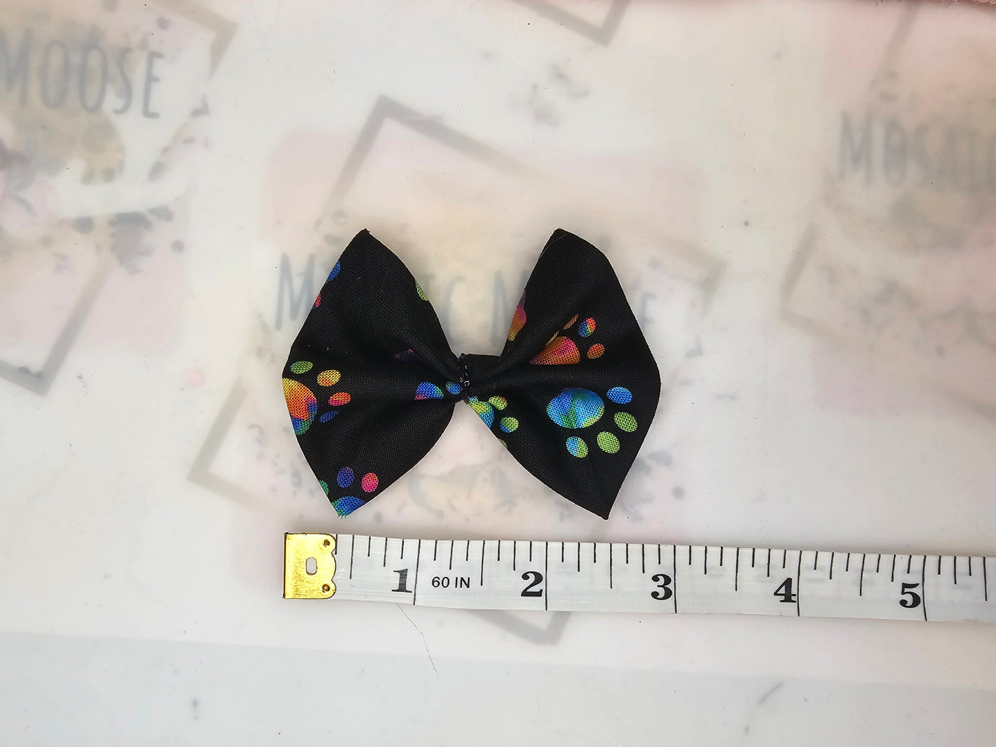 Tie Dye Paw Print Bows