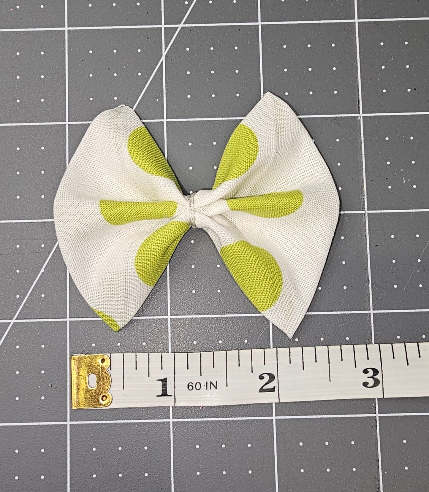 White w/ Lime Green Polka Dot