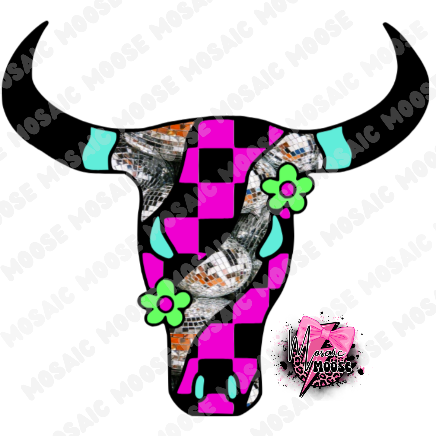 Retro Checkered Bull-4