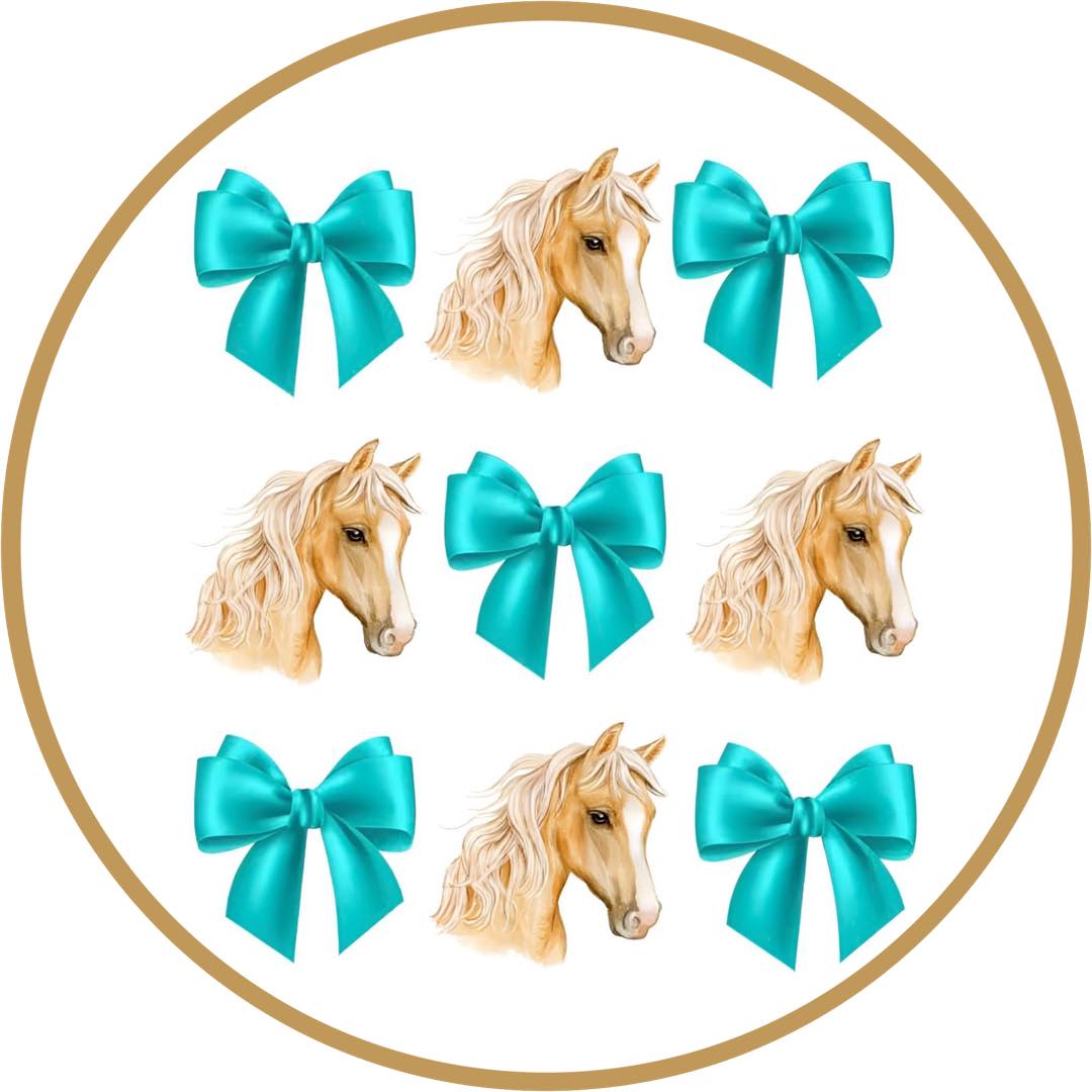 Horse & Bows (Teal)