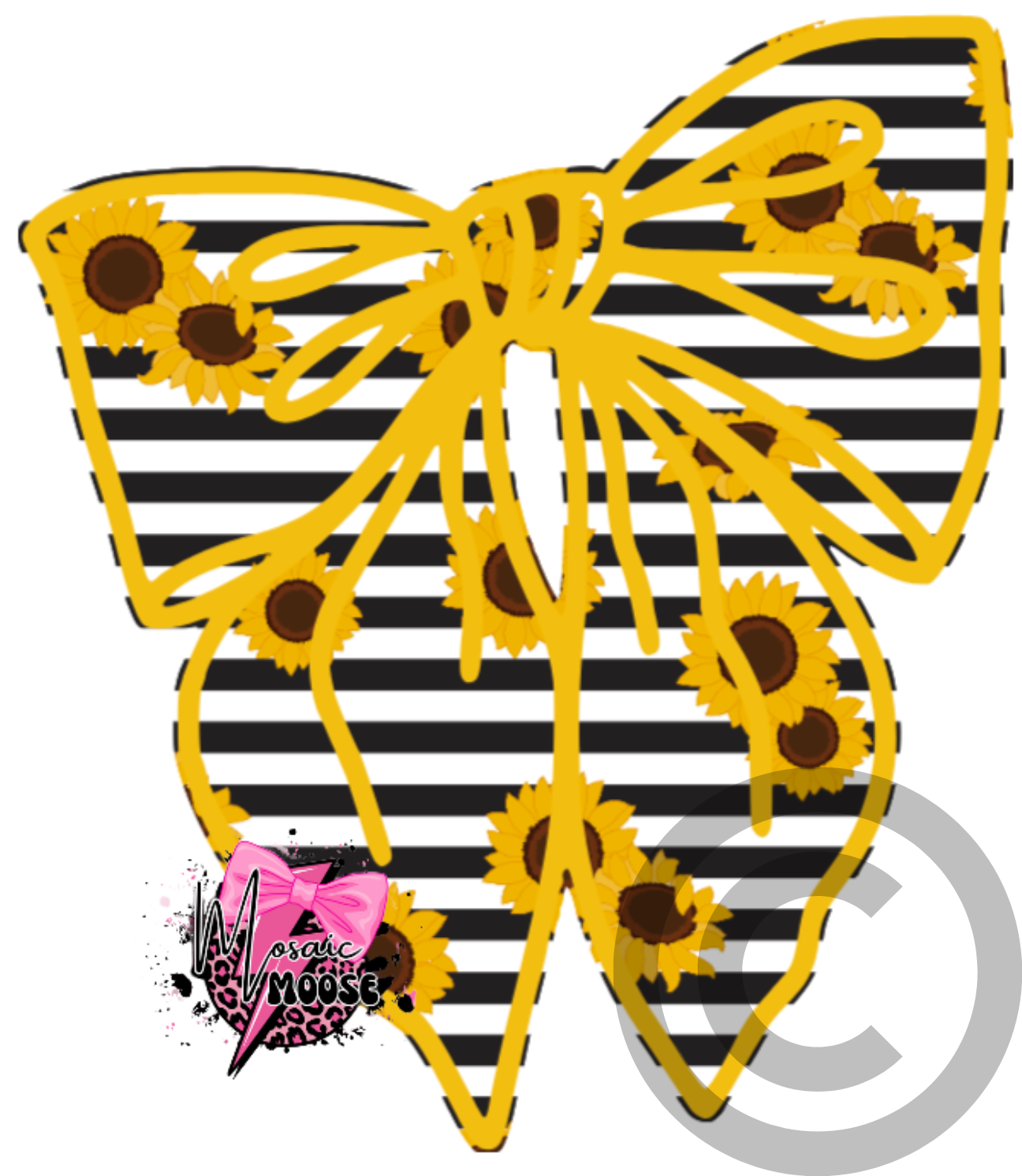Slouchy Bow-Sunflower Stripe