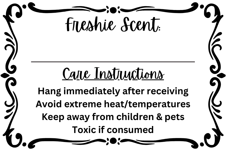 Freshie Scent Labels
