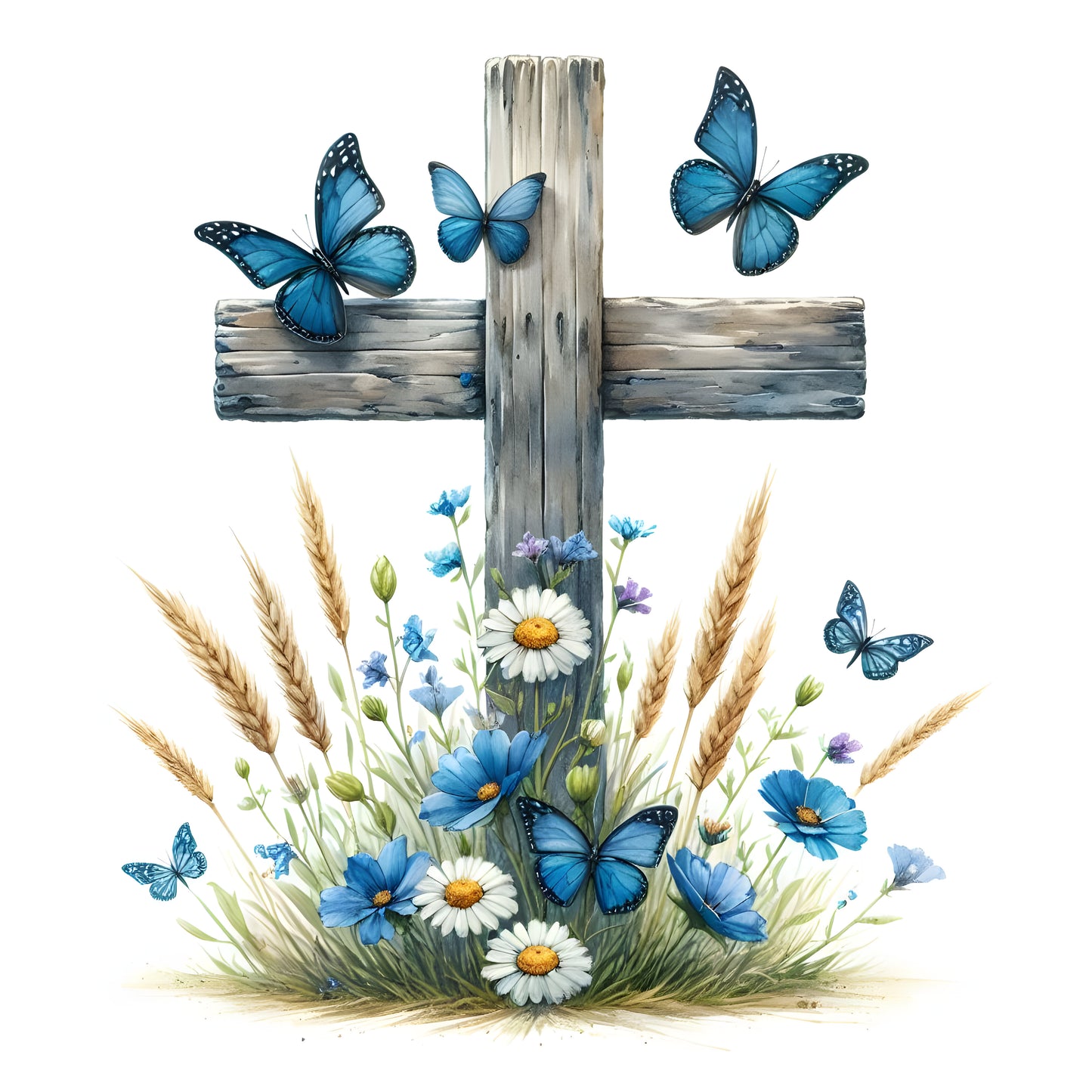 Floral Cross w/ Butterfly-20