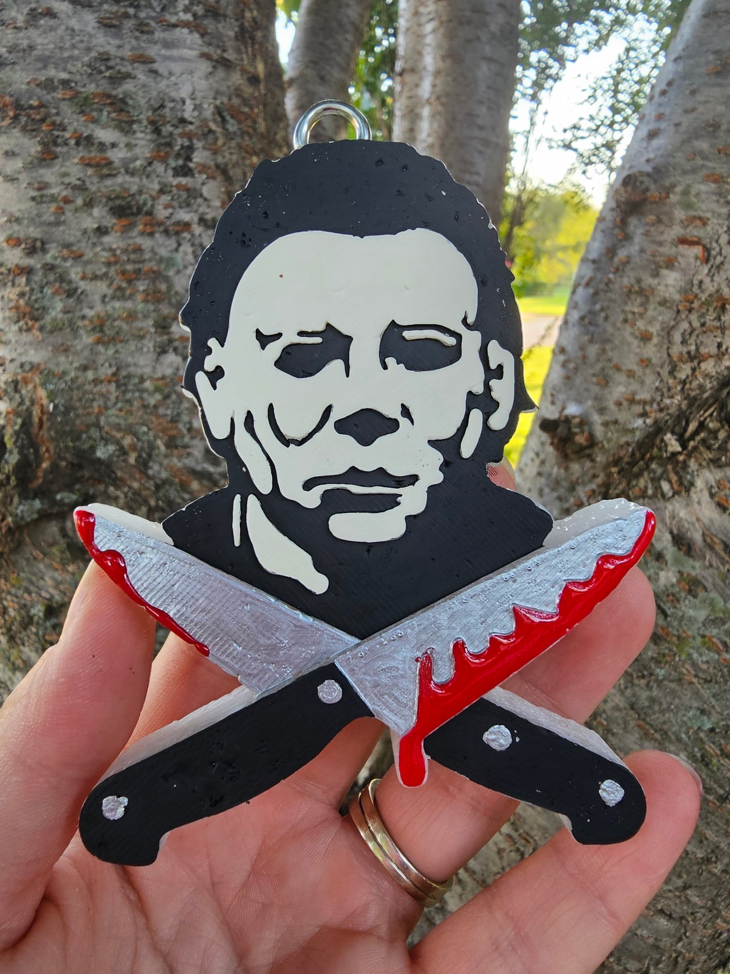 Michael Myers with knives