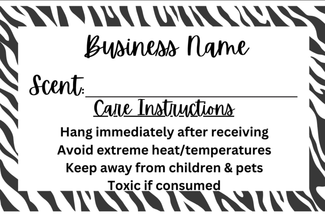 Freshie Scent Labels