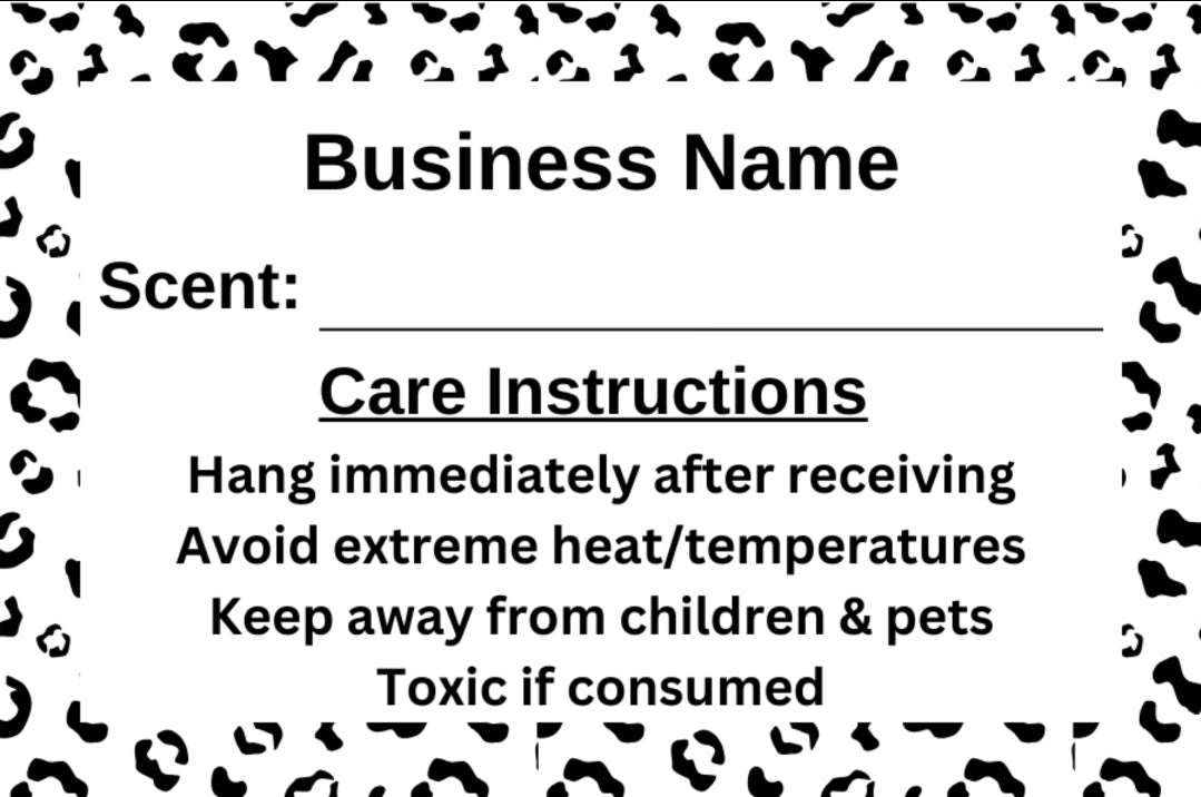 Freshie Scent Labels