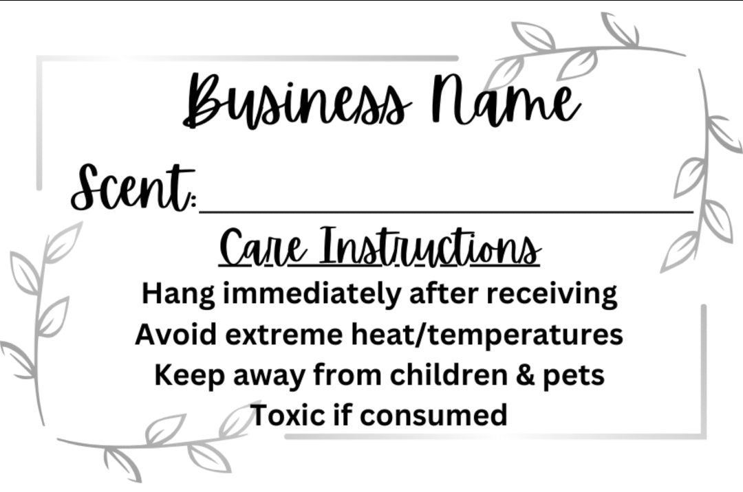 Freshie Scent Labels