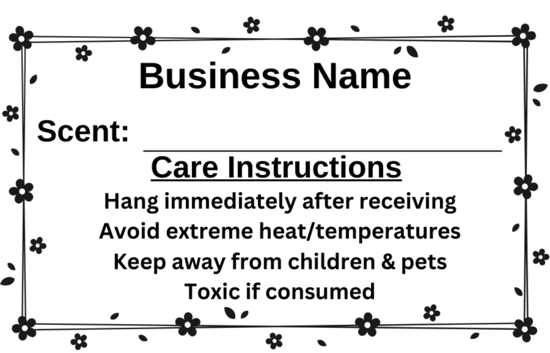 Freshie Scent Labels