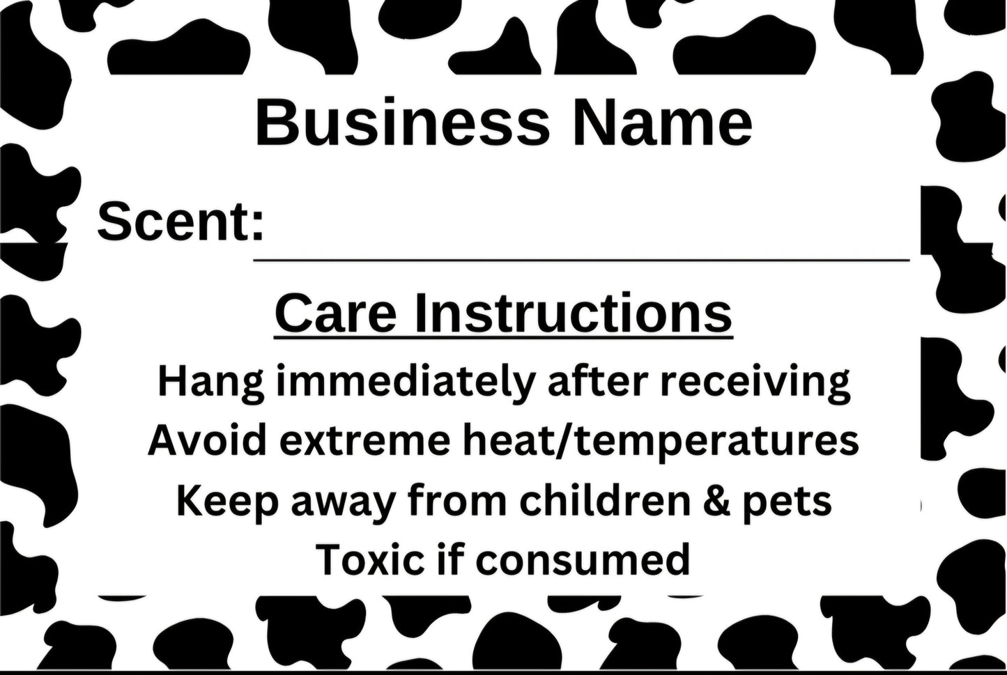 Freshie Scent Labels