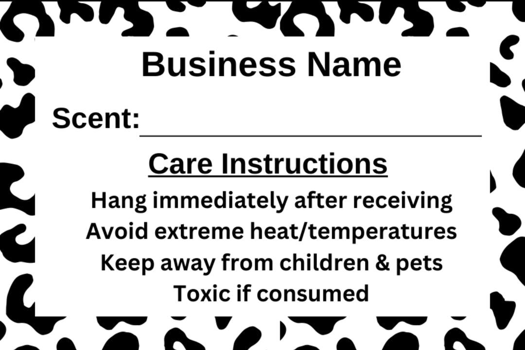 Freshie Scent Labels