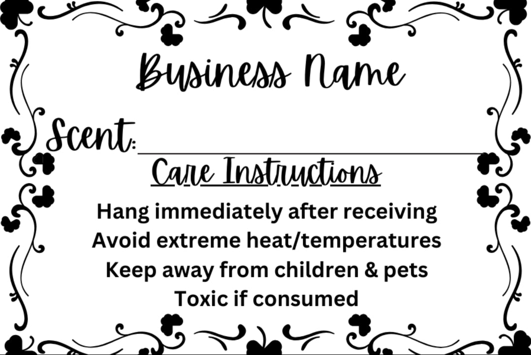 Freshie Scent Labels
