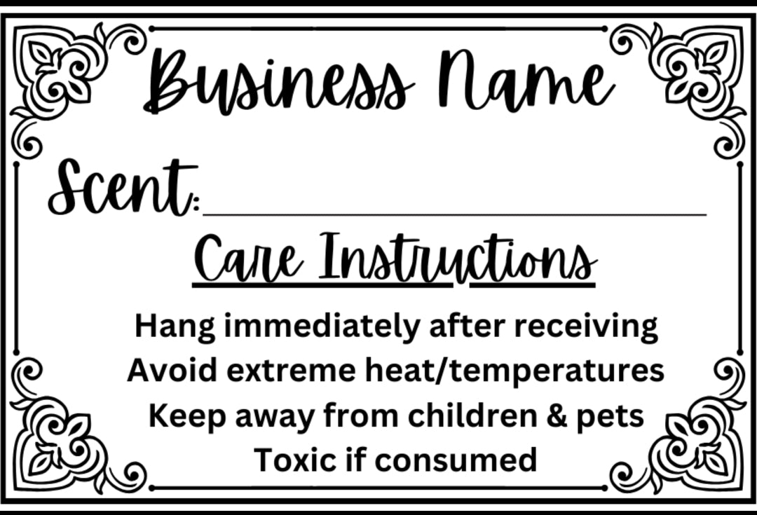 Freshie Scent Labels