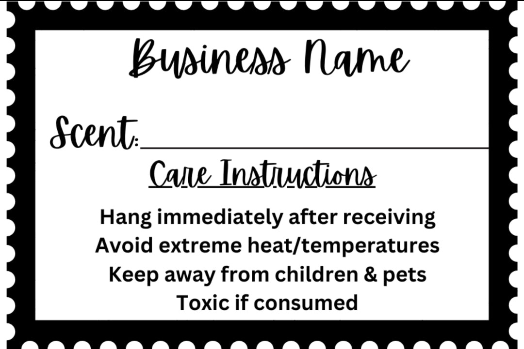 Freshie Scent Labels