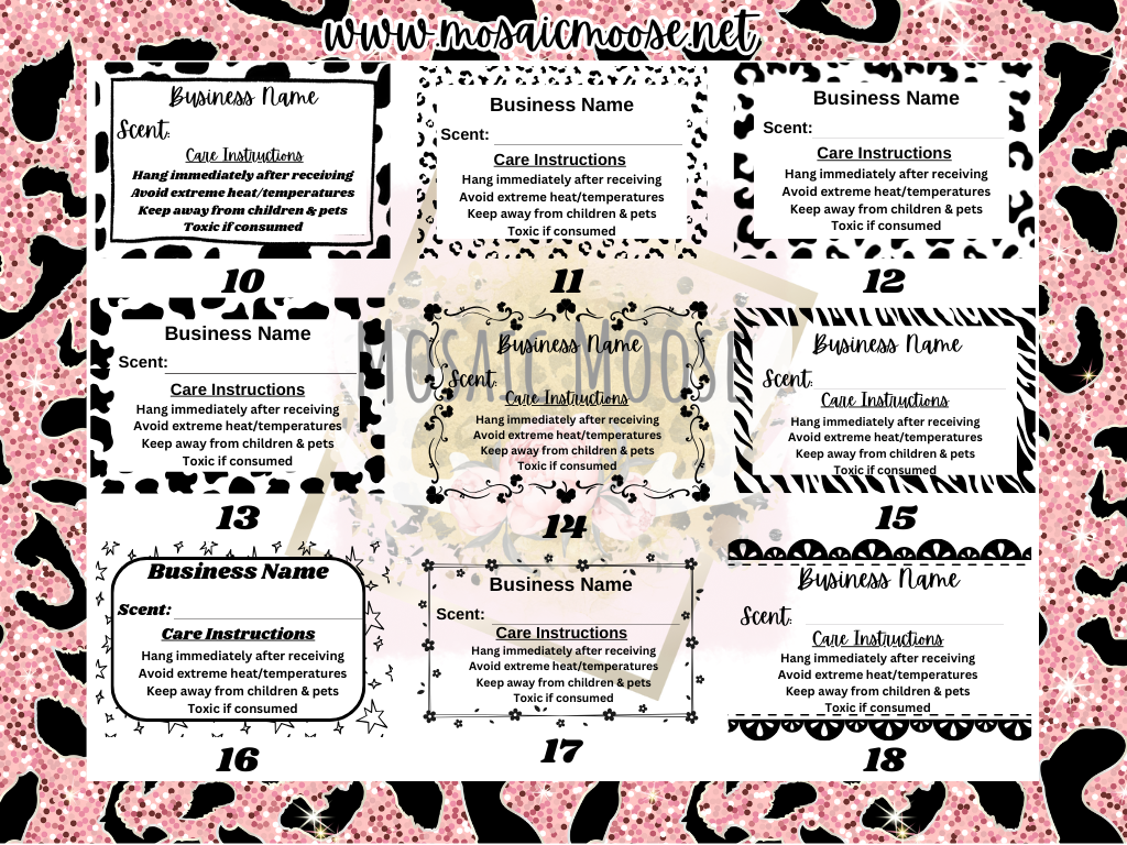 Freshie Scent Labels