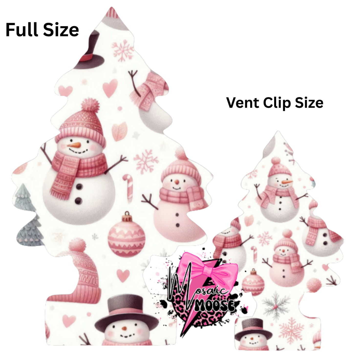Little Trees Pink Snowman