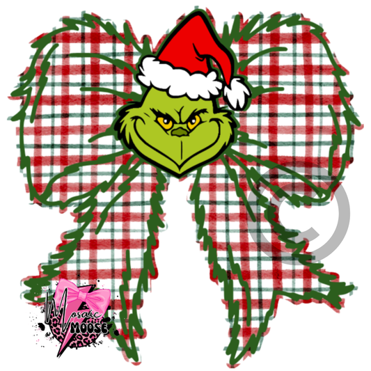 Mean One Bow With Face (Plaid)