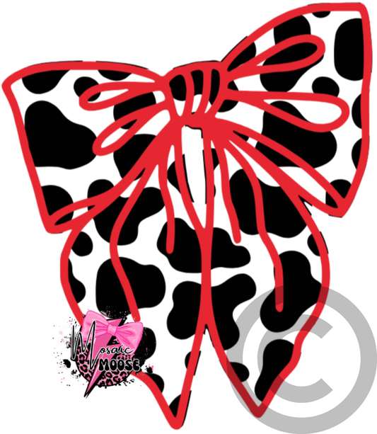 Slouchy Bow-Cow Print Red