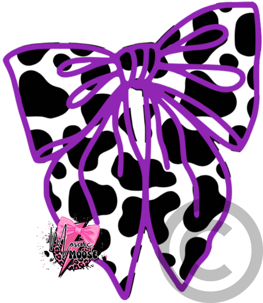 Slouchy Bow-Cow Print Purple