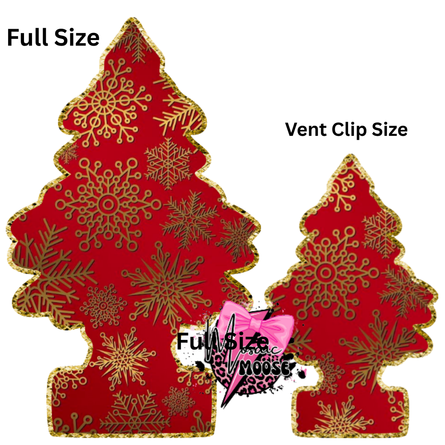 Little Trees Red Gold Snowflake