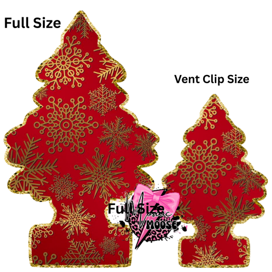 Little Trees Red Gold Snowflake