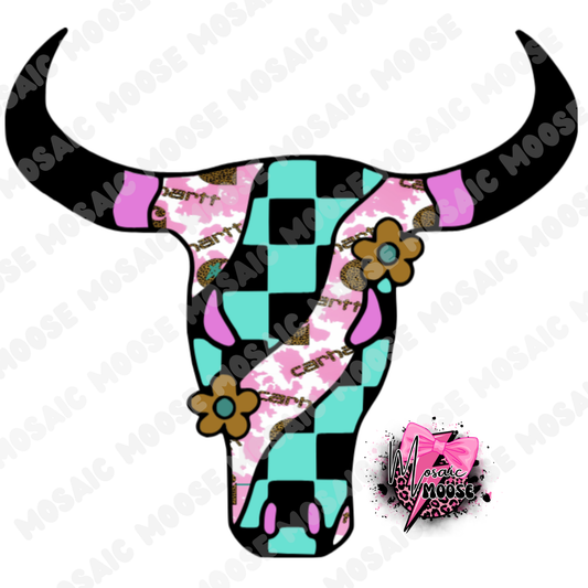 Retro Checkered Bull-1