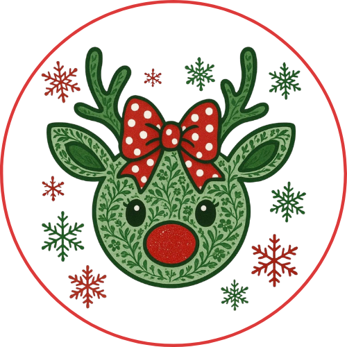 Green Reindeer Head
