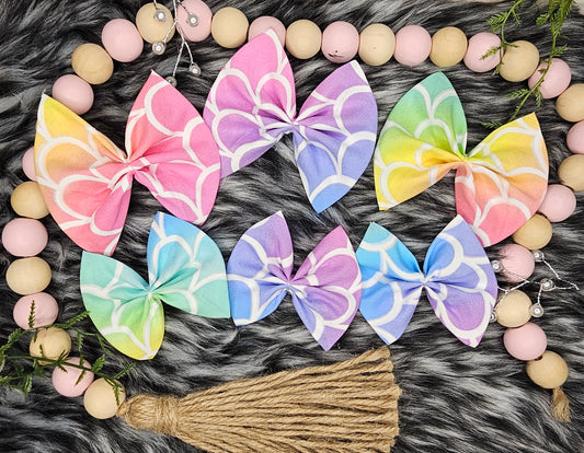Mermaid print bows