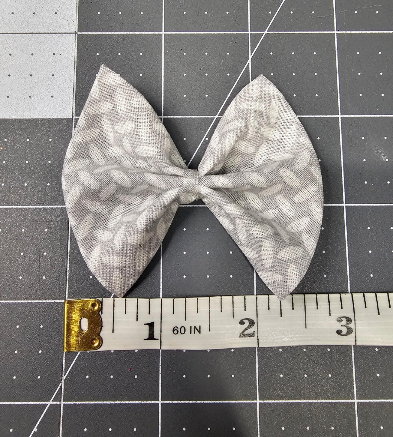 Gray and White Woven Print Freshie Bows