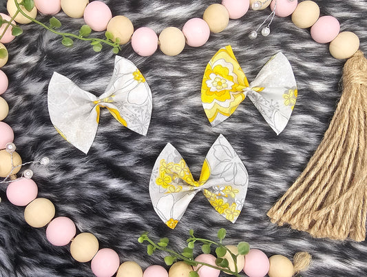 Light Gray Yellow Floral