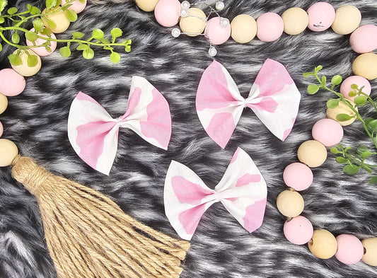 Pink Cow Print Bows