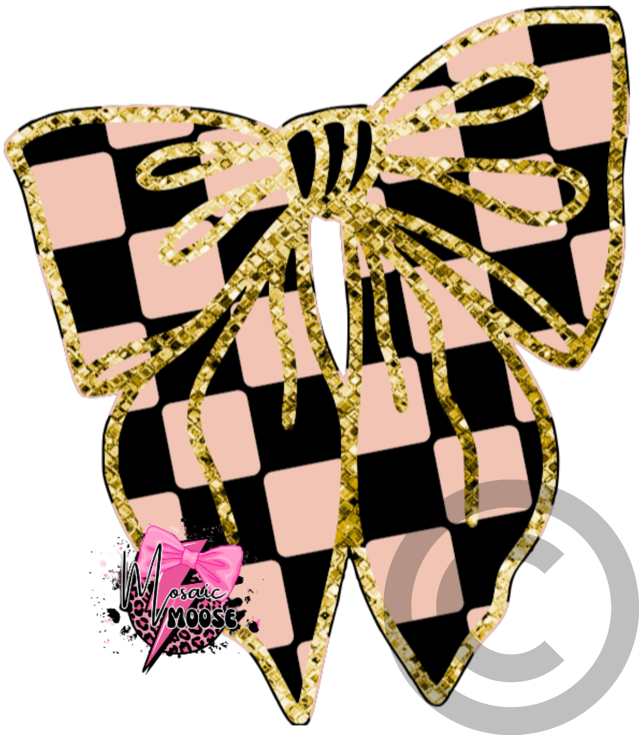 Slouchy Bow-Pink Checkered