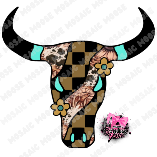 Retro Checkered Bull-2