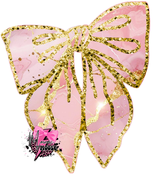 Slouchy Bow-Pink Geode