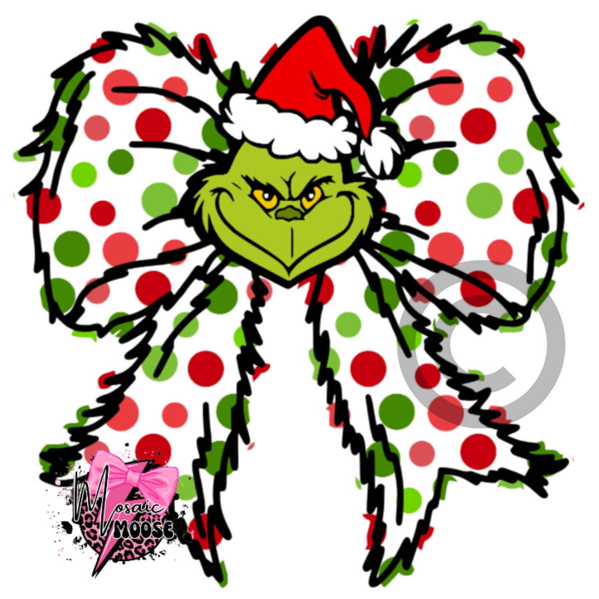 Mean One Bow With Face (Polkadot)