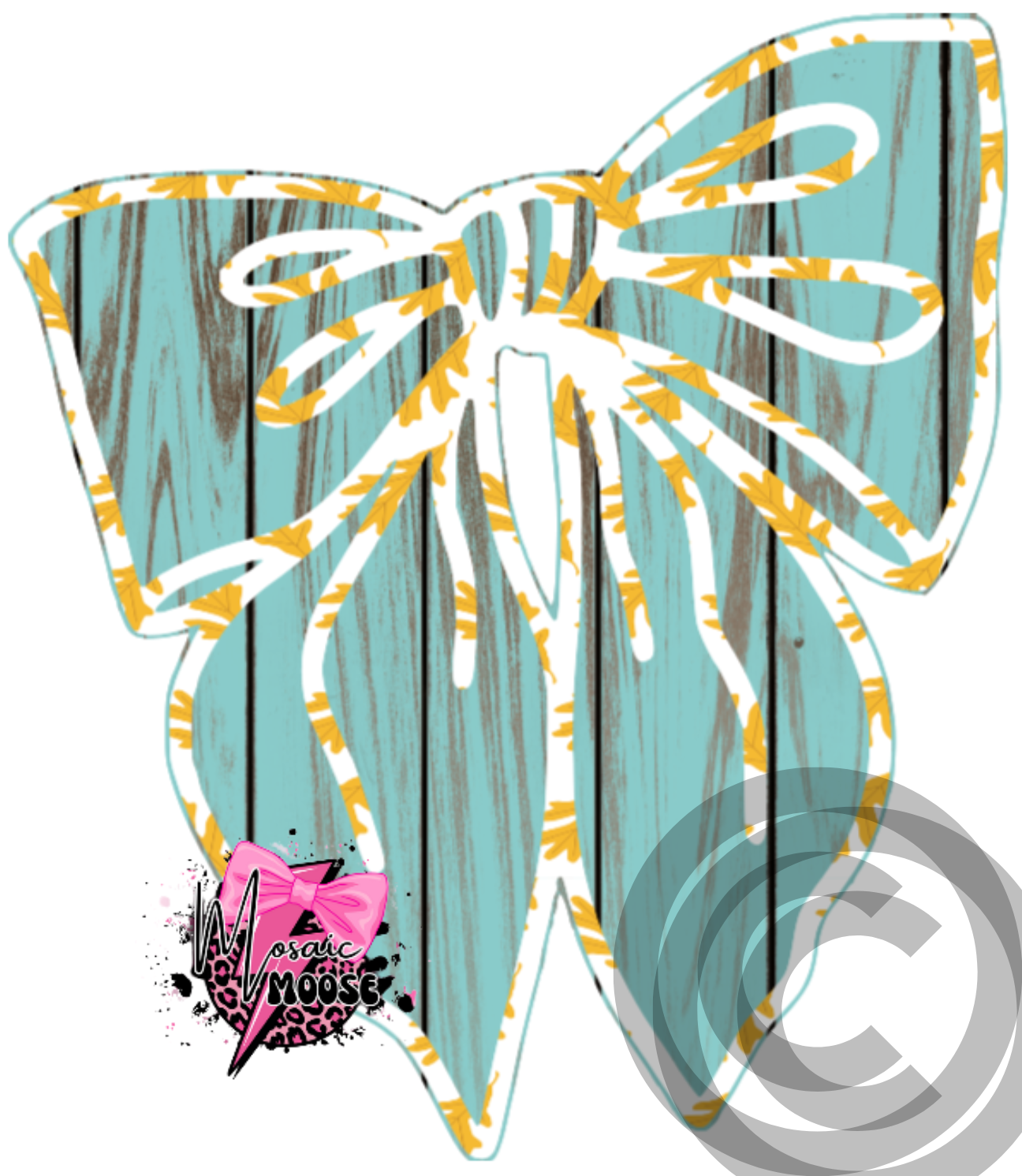 Slouchy Bow-Teal Wood