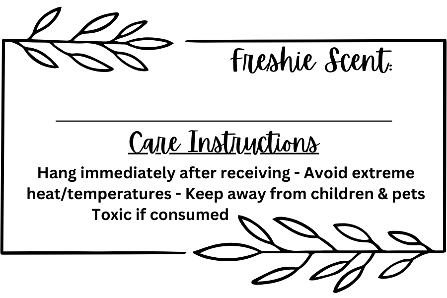 Freshie Scent Labels