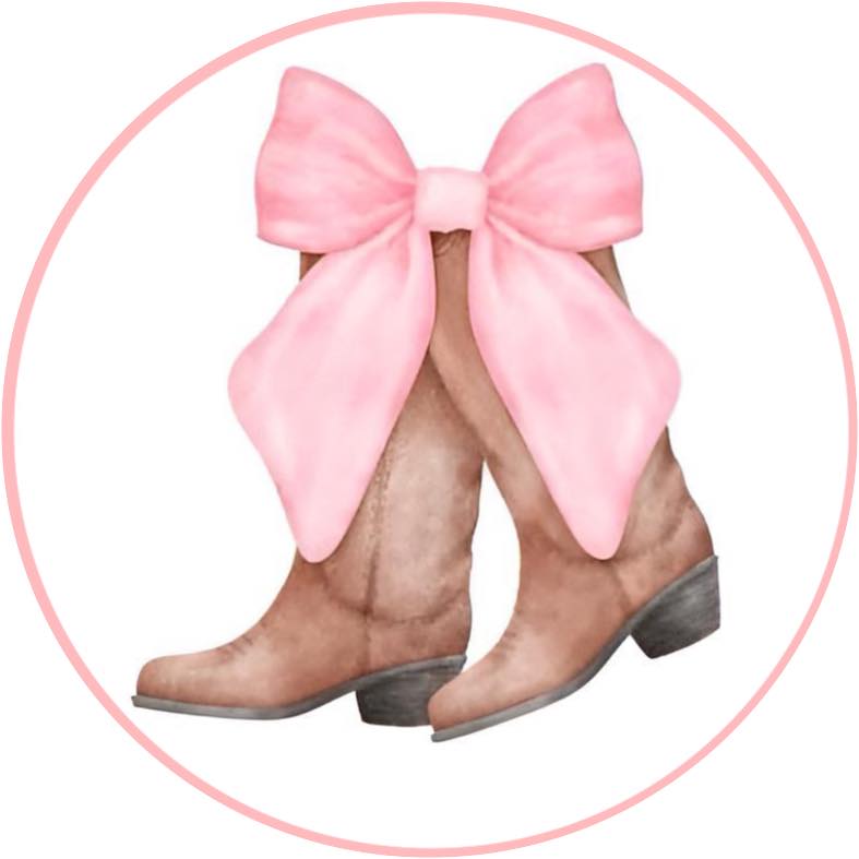 Brown Boots Pink Bow