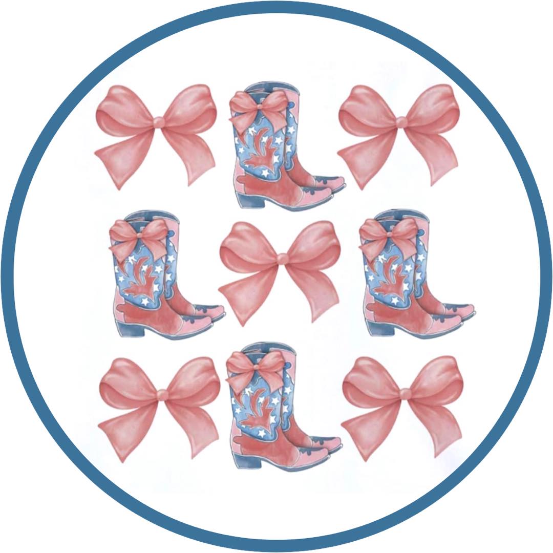 Blue & Pink Boots & Bows