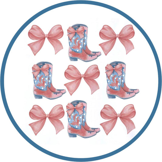 Blue & Pink Boots & Bows