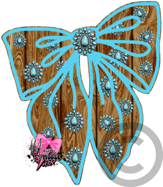 Slouchy Bow-Turquoise Stones