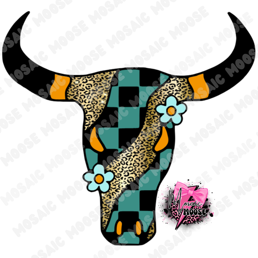 Retro Checkered Bull-7