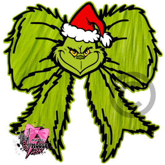 Mean One Bow With Face (Furry)