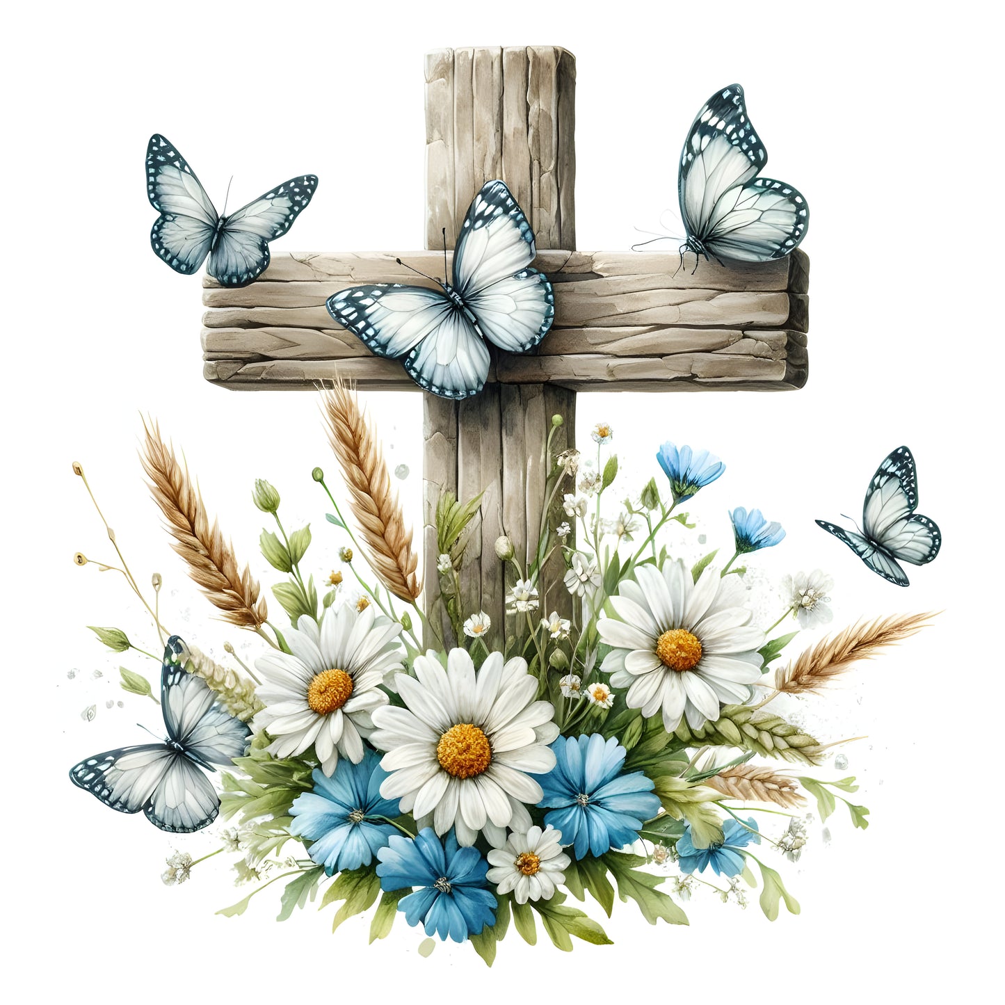 Floral Cross w/ Butterfly-15