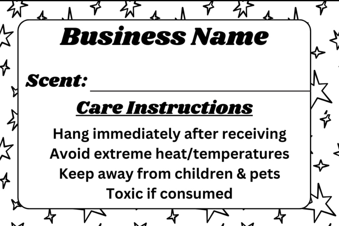 Freshie Scent Labels