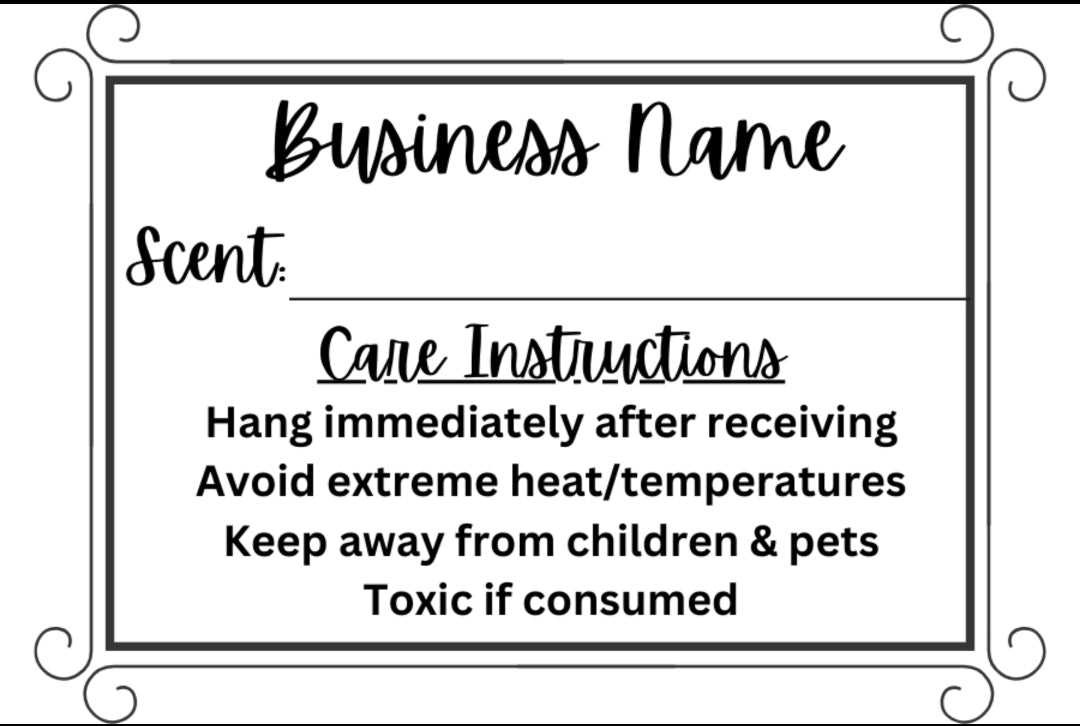 Freshie Scent Labels
