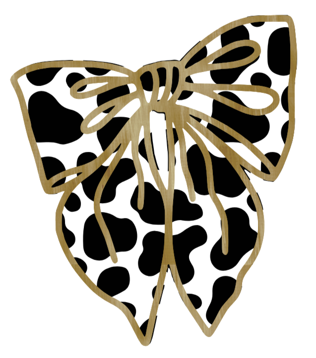 Slouchy Bow-Cow Print Brown